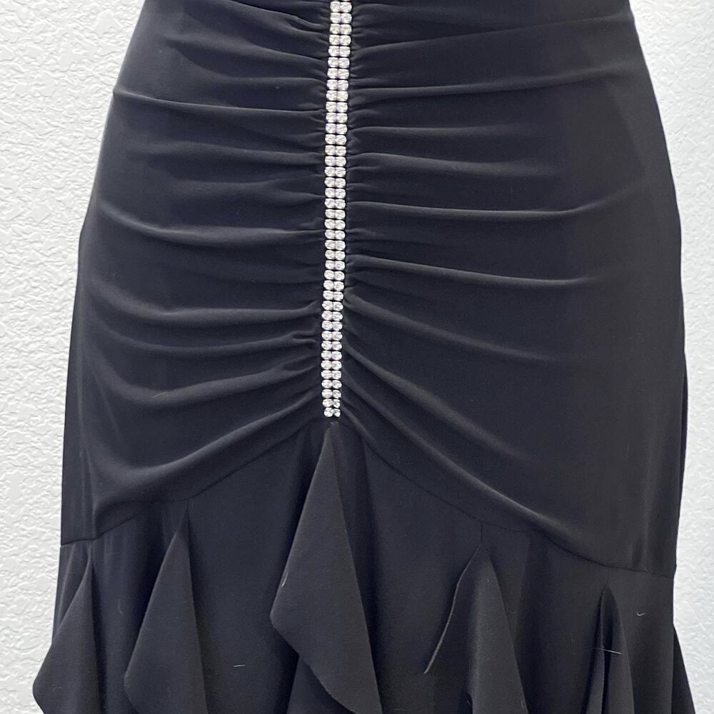 Scott McClintock USA Women's Size 10 Black Mermaid Maxi Evening Gown Rhinestones - Picture 4 of 16